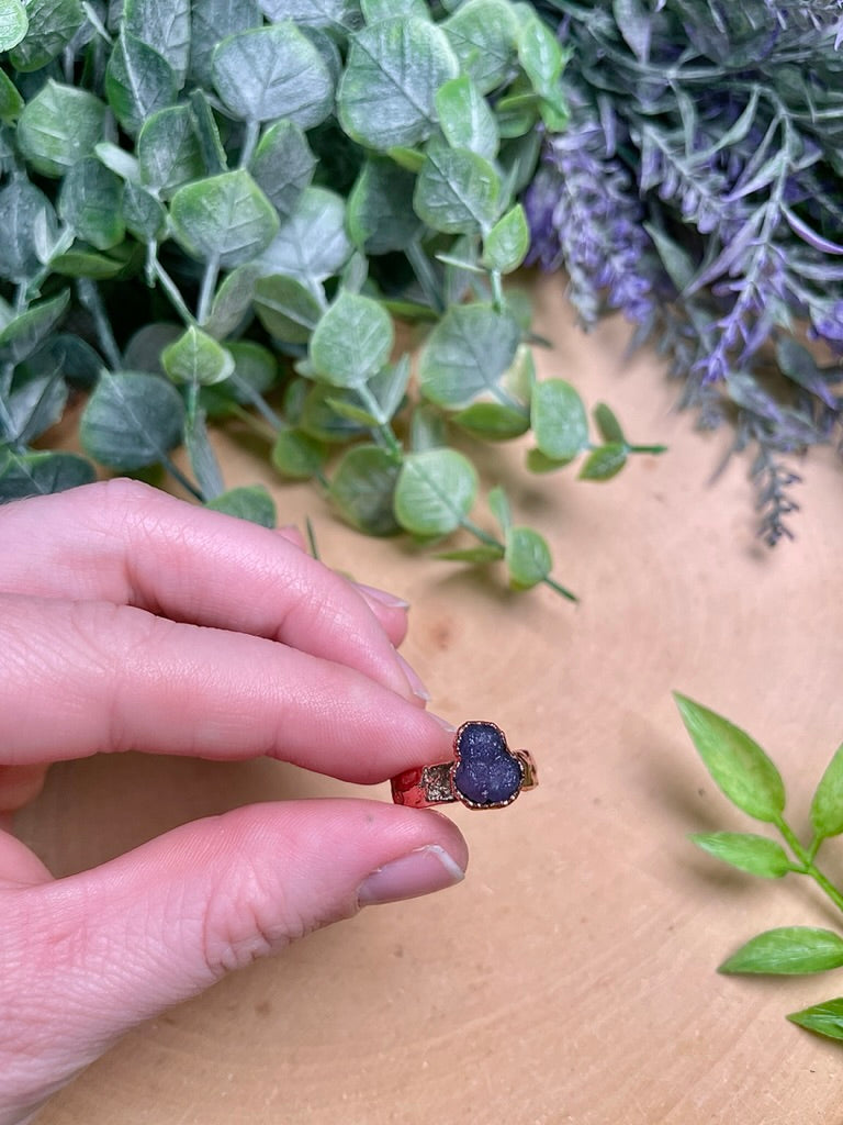 Grape Agate Ring Size 4 3/4