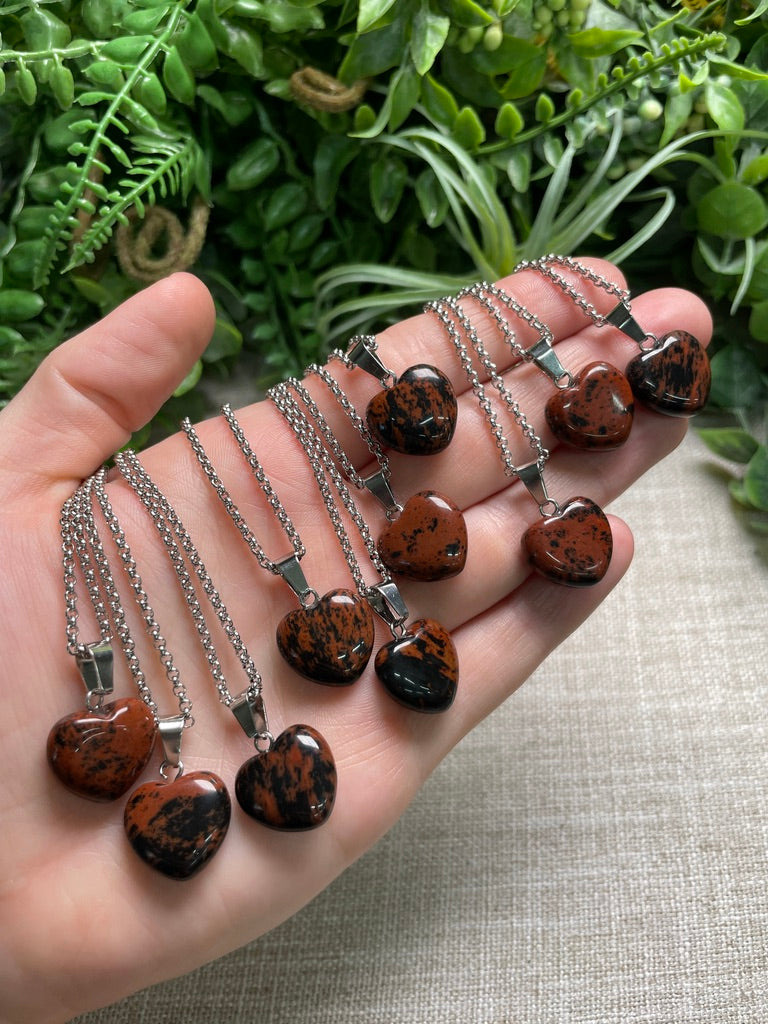 Red Obsidian Heart Necklace