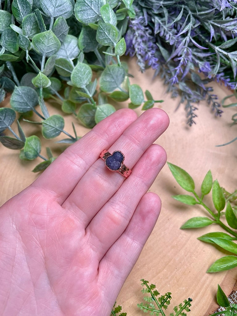 Grape Agate Ring Size 4 3/4