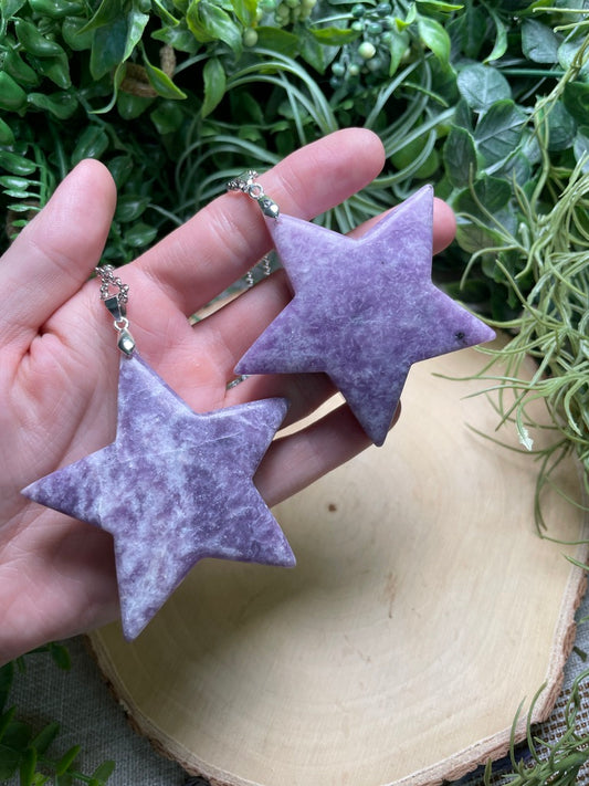 Chunky Lepidolite Star Necklace