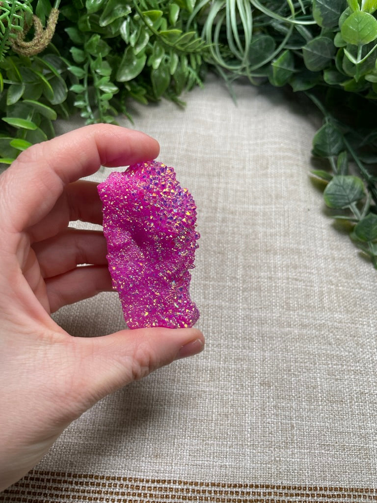 Pink Aura Quartz Cluster