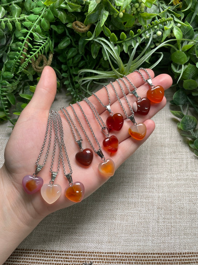 Red Agate Heart Necklace