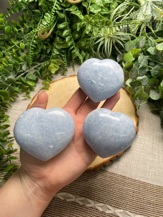 Blue Calcite Heart