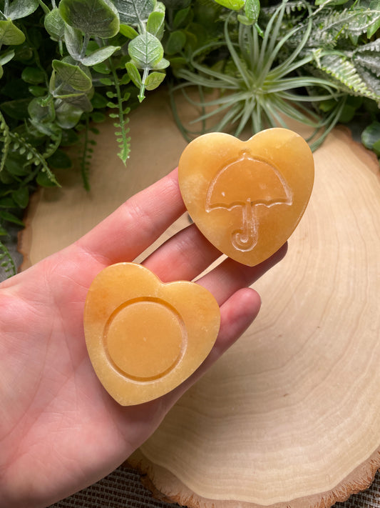 Yellow Calcite Dalgona Cookie Heart