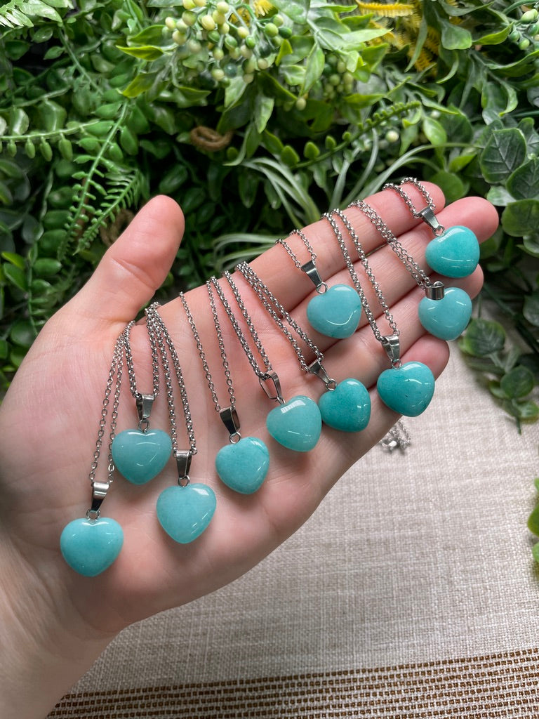 Dyed Quartz Heart Necklace