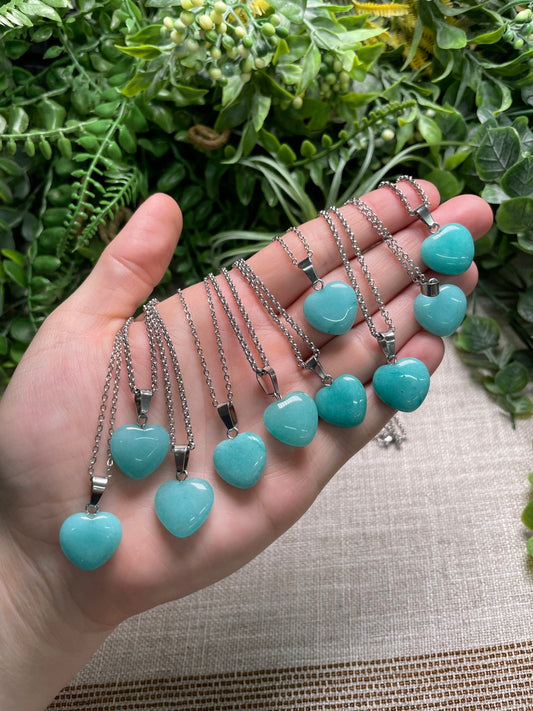 Dyed Quartz Heart Necklace