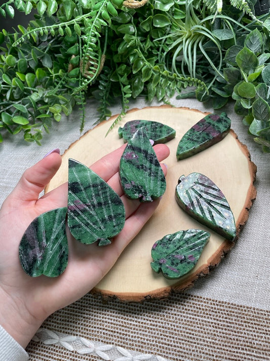 Ruby Zoisite Leaf
