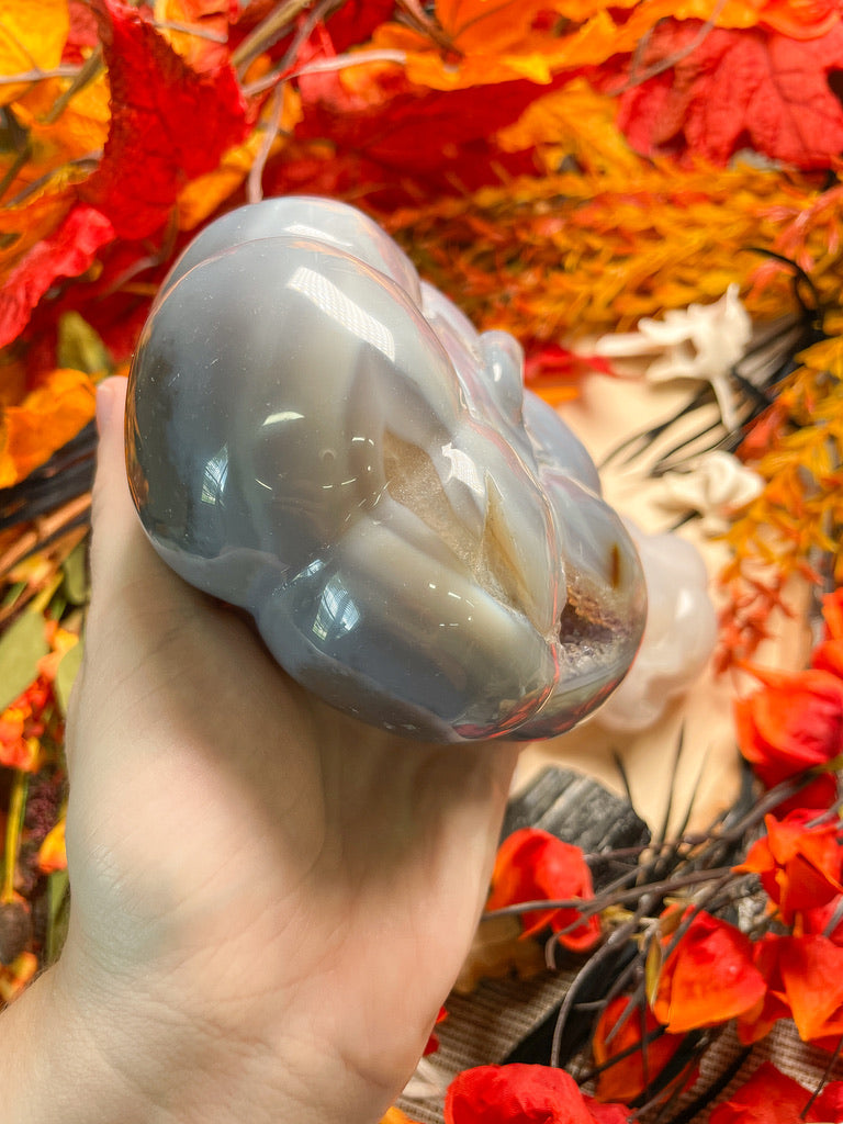 Druzy Agate Pumpkin/ Jack-O-Lantern