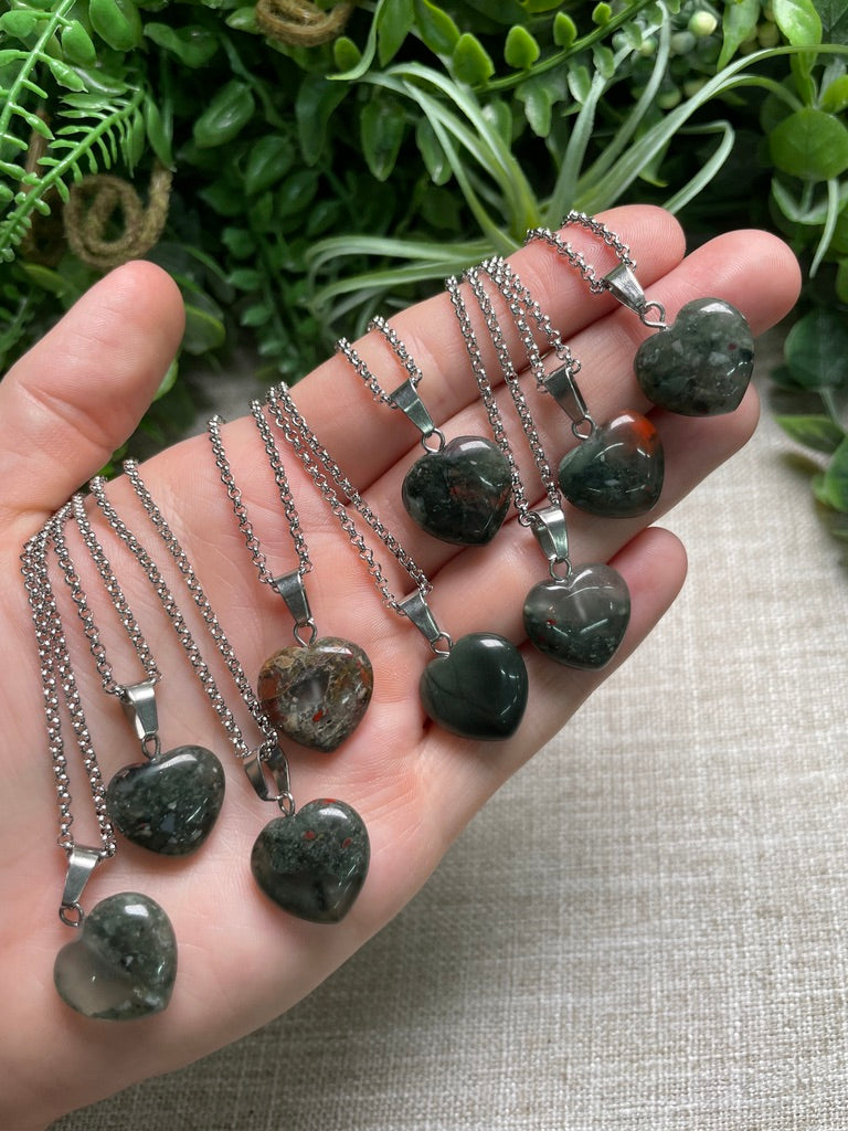 Bloodstone Heart Necklace