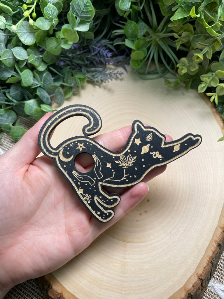 Witchy Wooden Sphere Holder