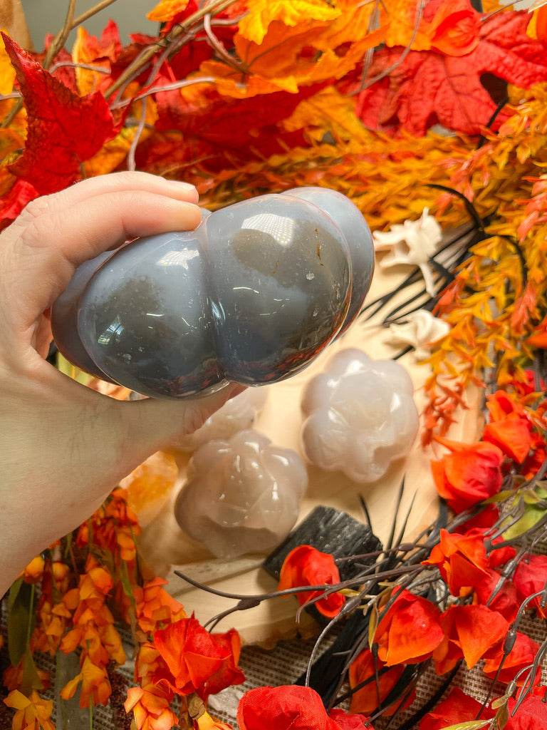 Druzy Agate Pumpkin/ Jack-O-Lantern
