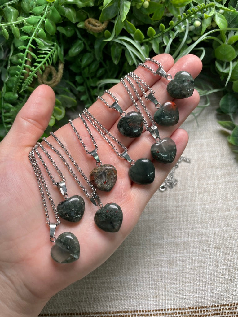 Bloodstone Heart Necklace