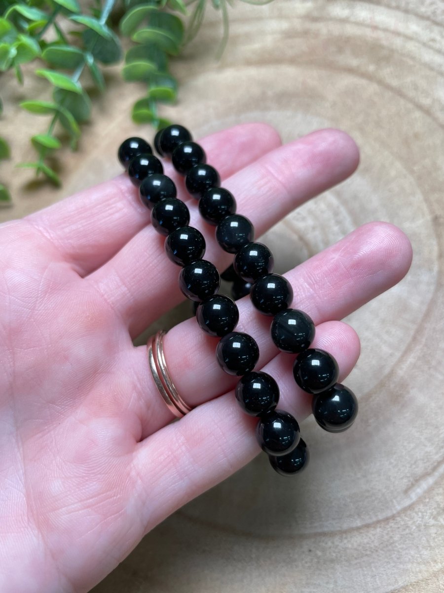 8mm Beaded Rainbow Obsidian Bracelet | Copper Ashes