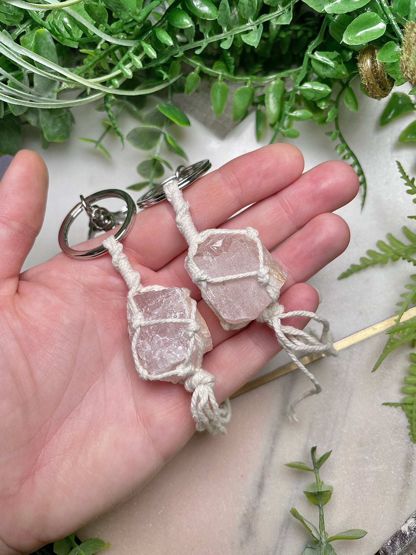 Macrame Crystal Keychain