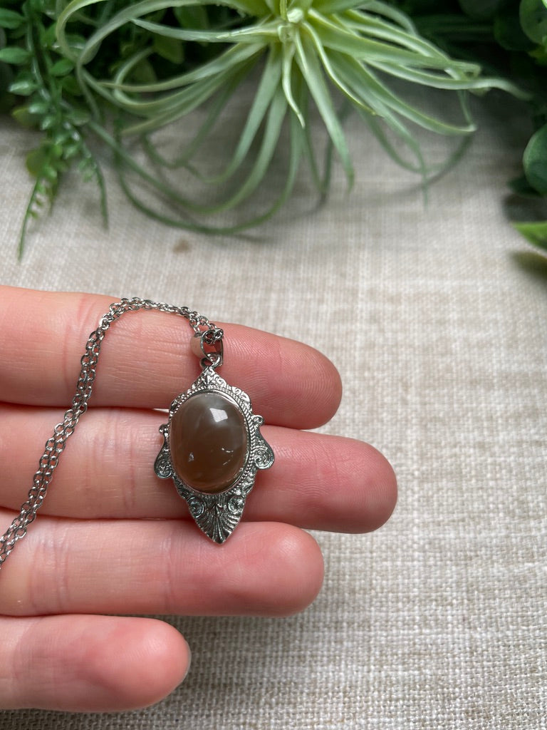 Peach Moonstone Necklace