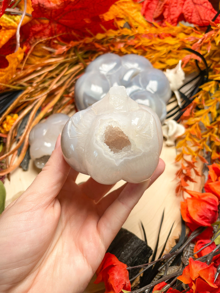 Druzy Agate Pumpkin/ Jack-O-Lantern