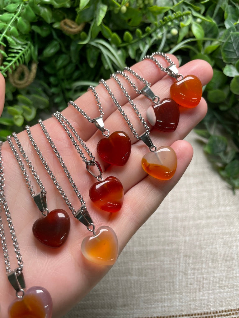 Red Agate Heart Necklace