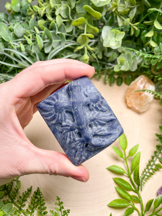 Blue Aventurine Blue Sea Dragon Carving