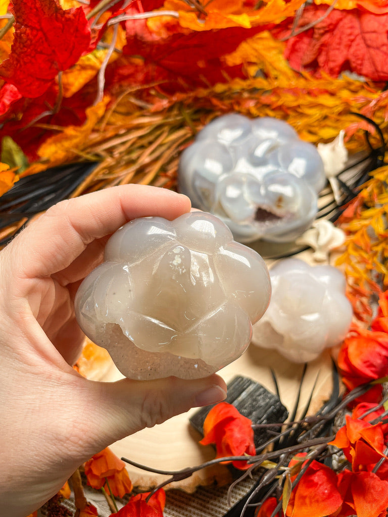Druzy Agate Pumpkin/ Jack-O-Lantern