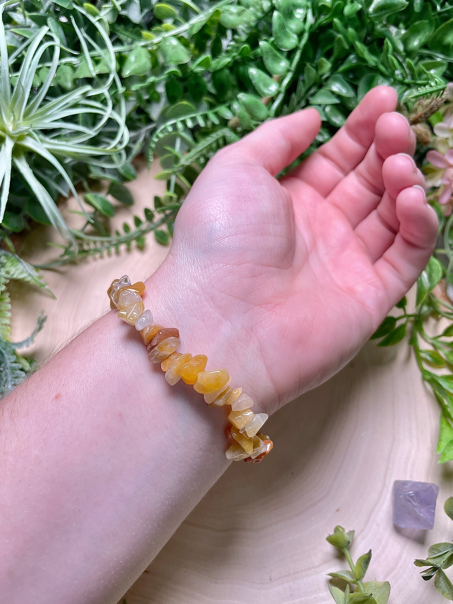 Yellow Aventurine Chip Bracelet