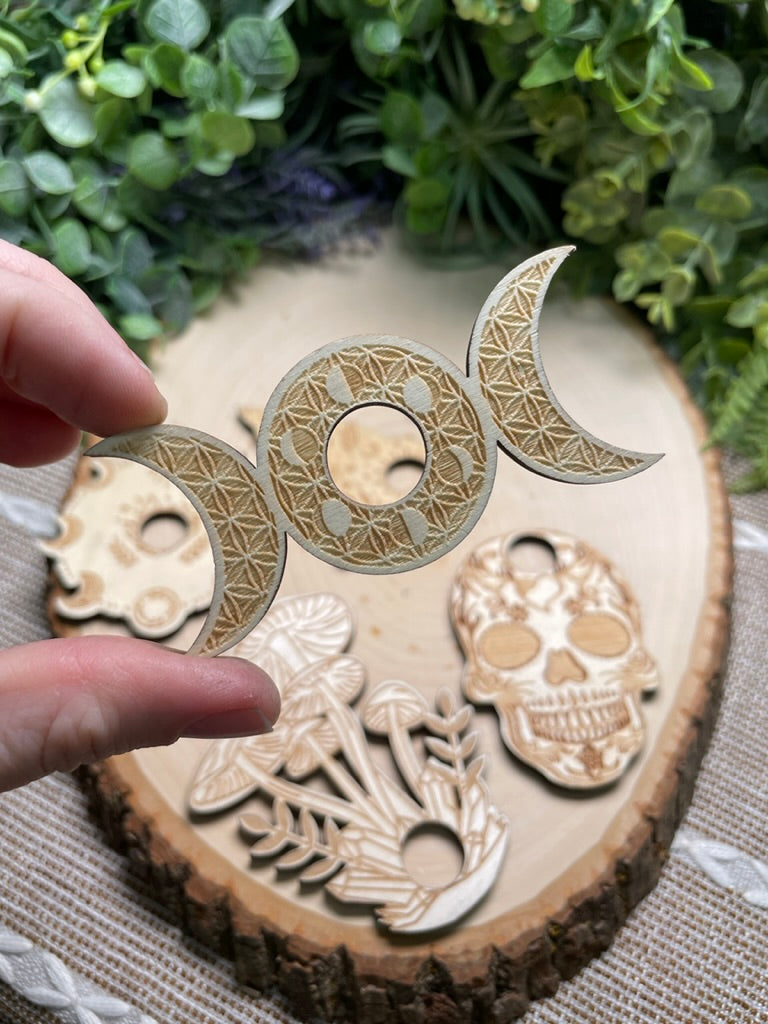 Witchy Wooden Sphere Holder