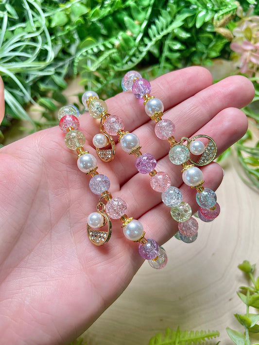 Kawaii Crackle Glass Charm Bracelet