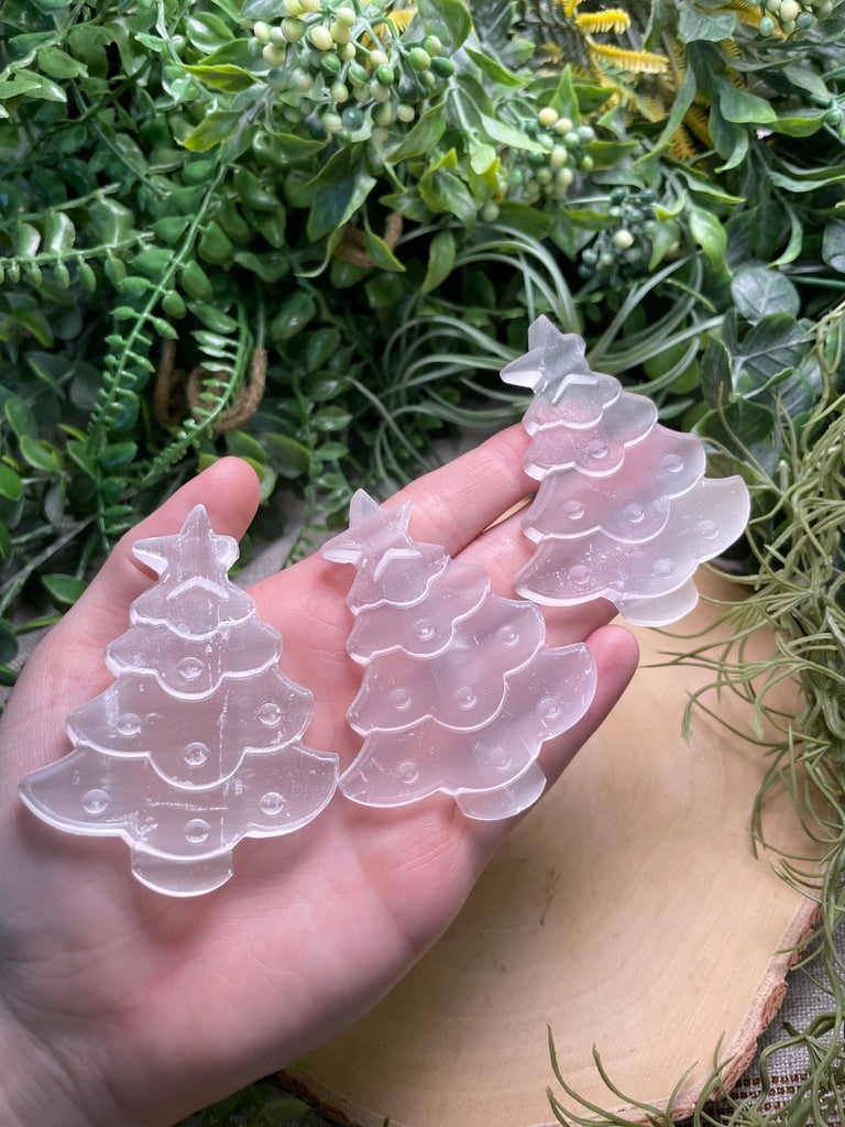 Selenite Christmas Tree
