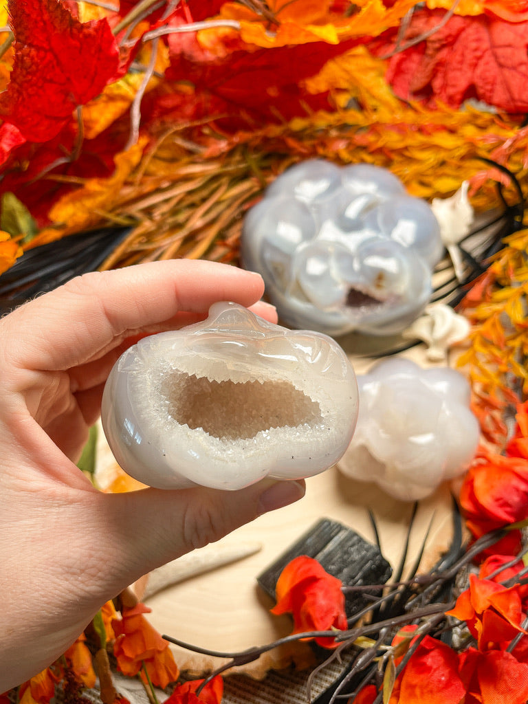 Druzy Agate Pumpkin/ Jack-O-Lantern