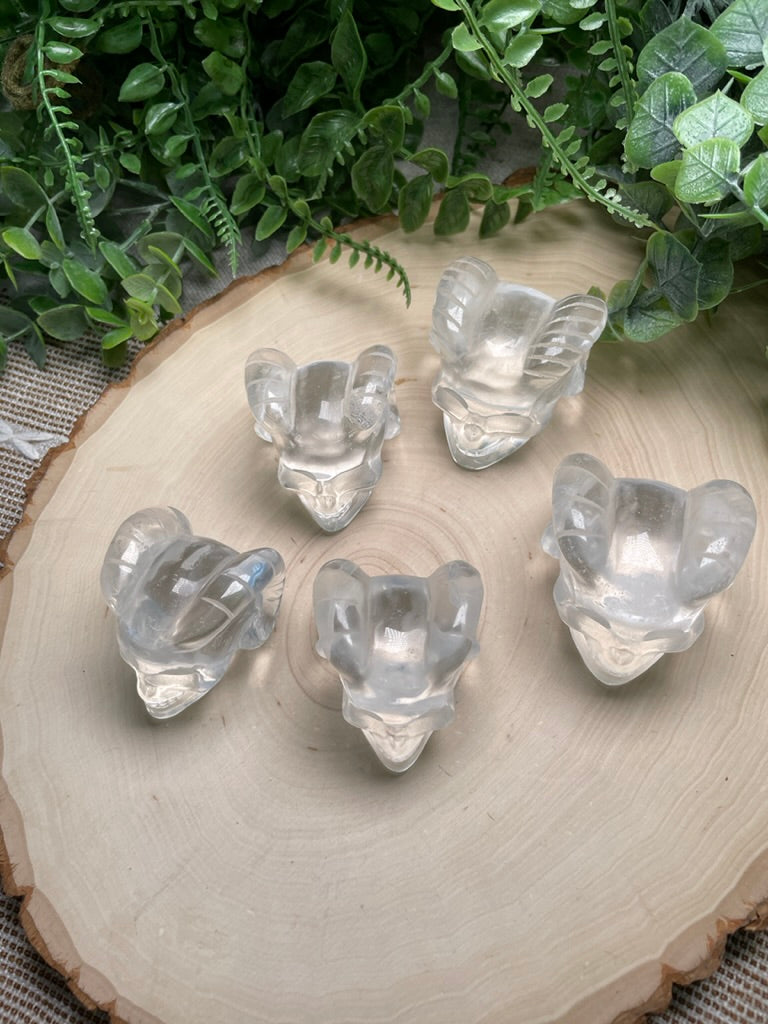 Synthetic Quartz Demon Skull