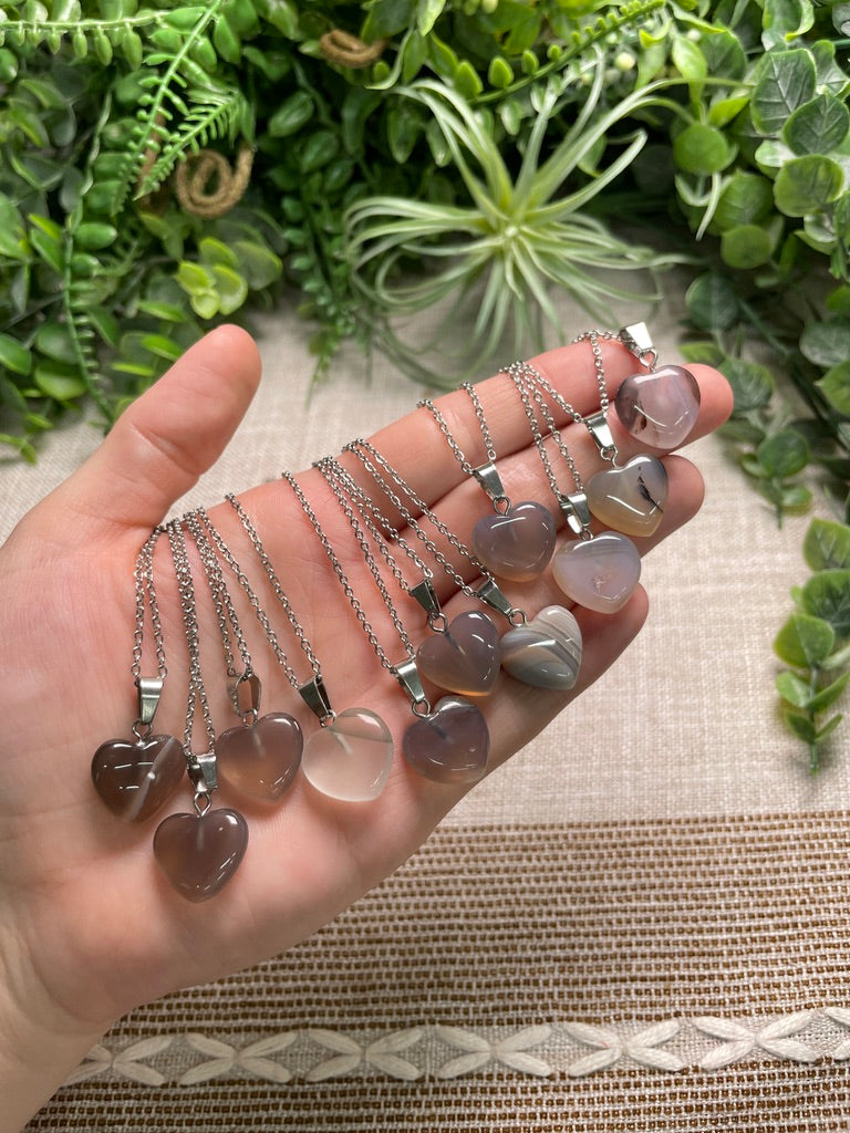 Agate Heart Necklace