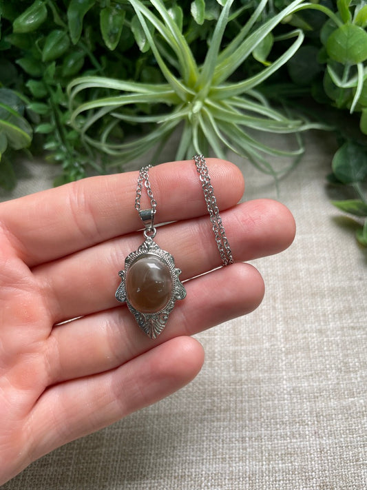 Peach Moonstone Necklace