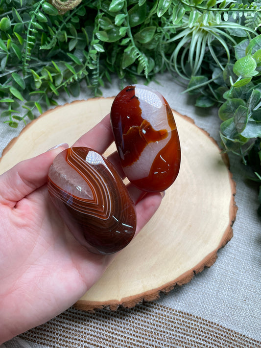 Red Agate Palm Stone
