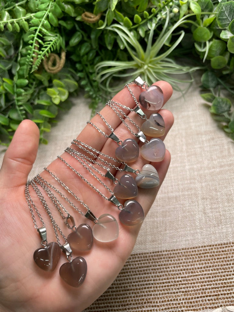 Agate Heart Necklace