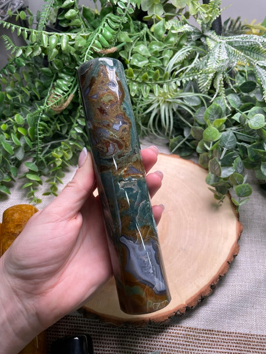 Moss Agate Cylinder