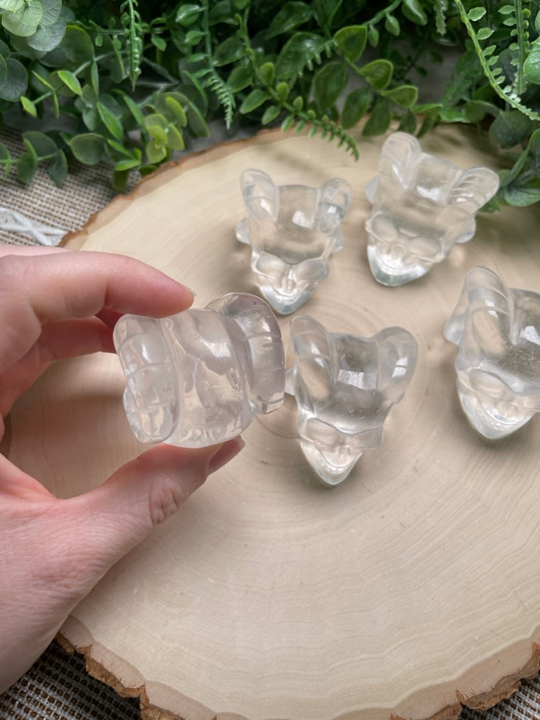 Synthetic Quartz Demon Skull