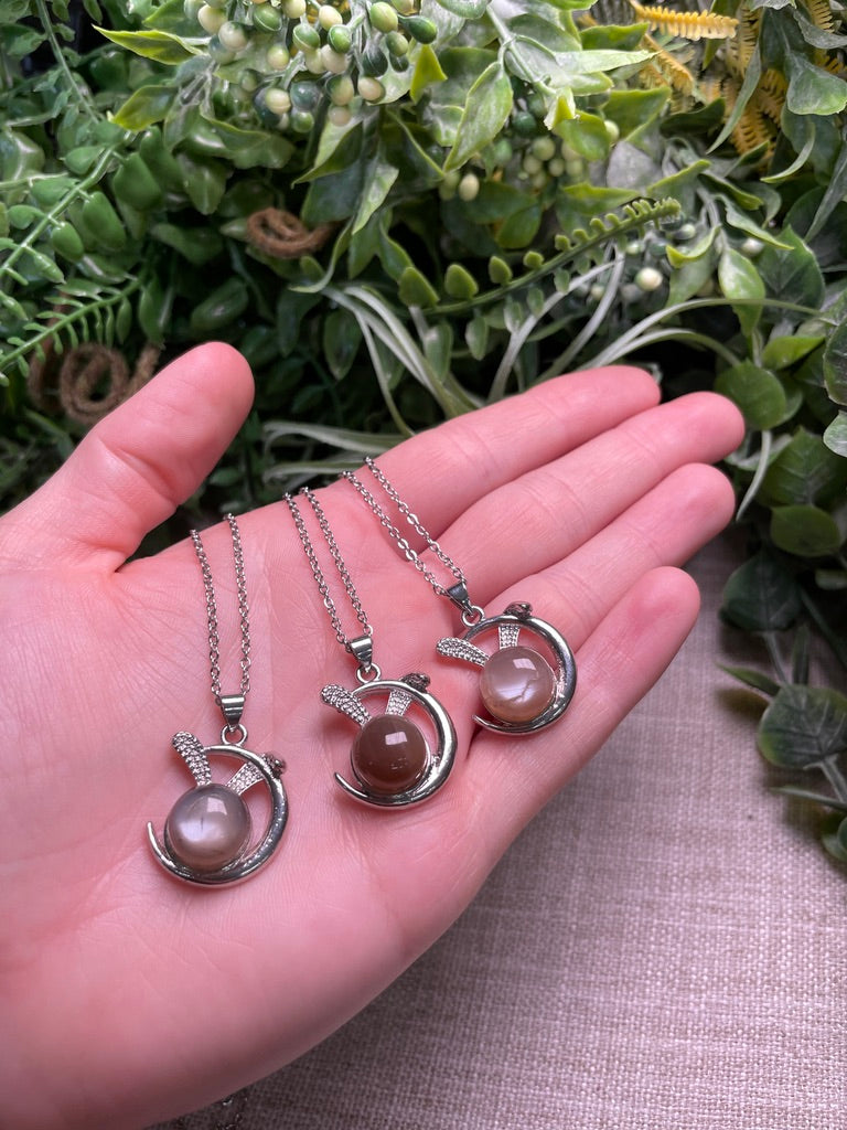 Peach Moonstone Necklace