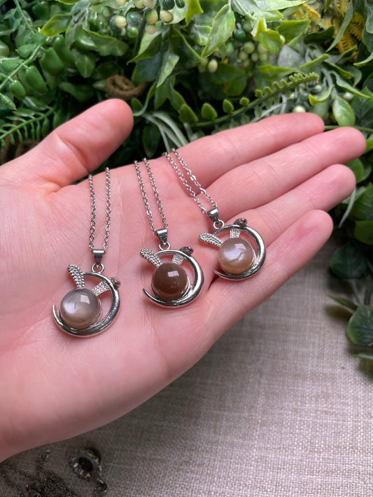 Peach Moonstone Necklace