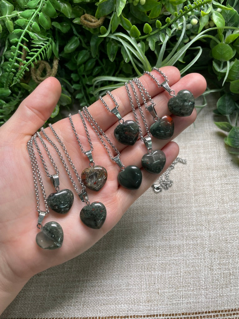 Bloodstone Heart Necklace