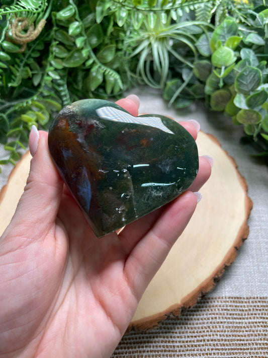 Moss Agate Heart