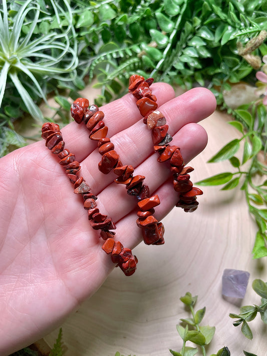 Red Jasper Chip Bracelet