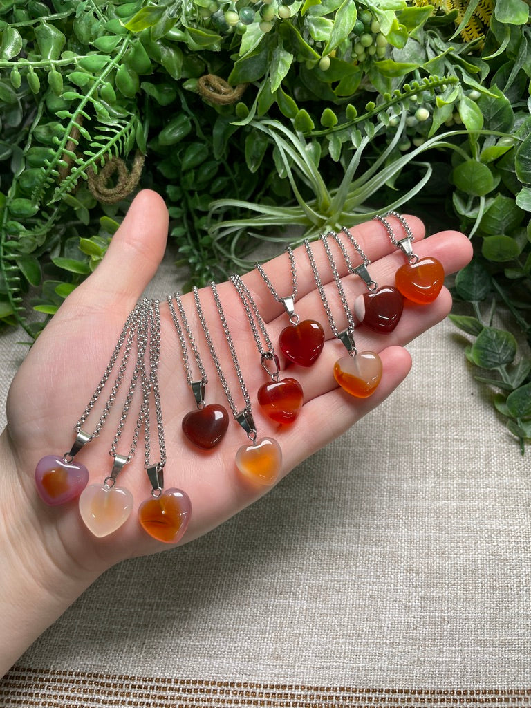 Red Agate Heart Necklace