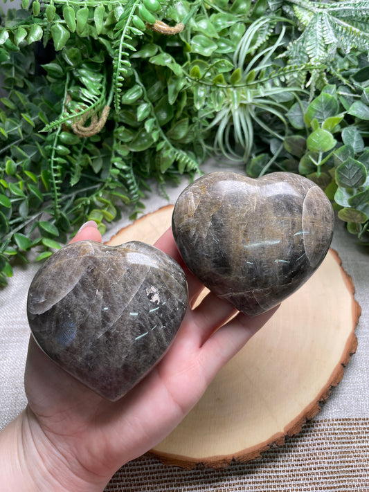 Black Moonstone Heart