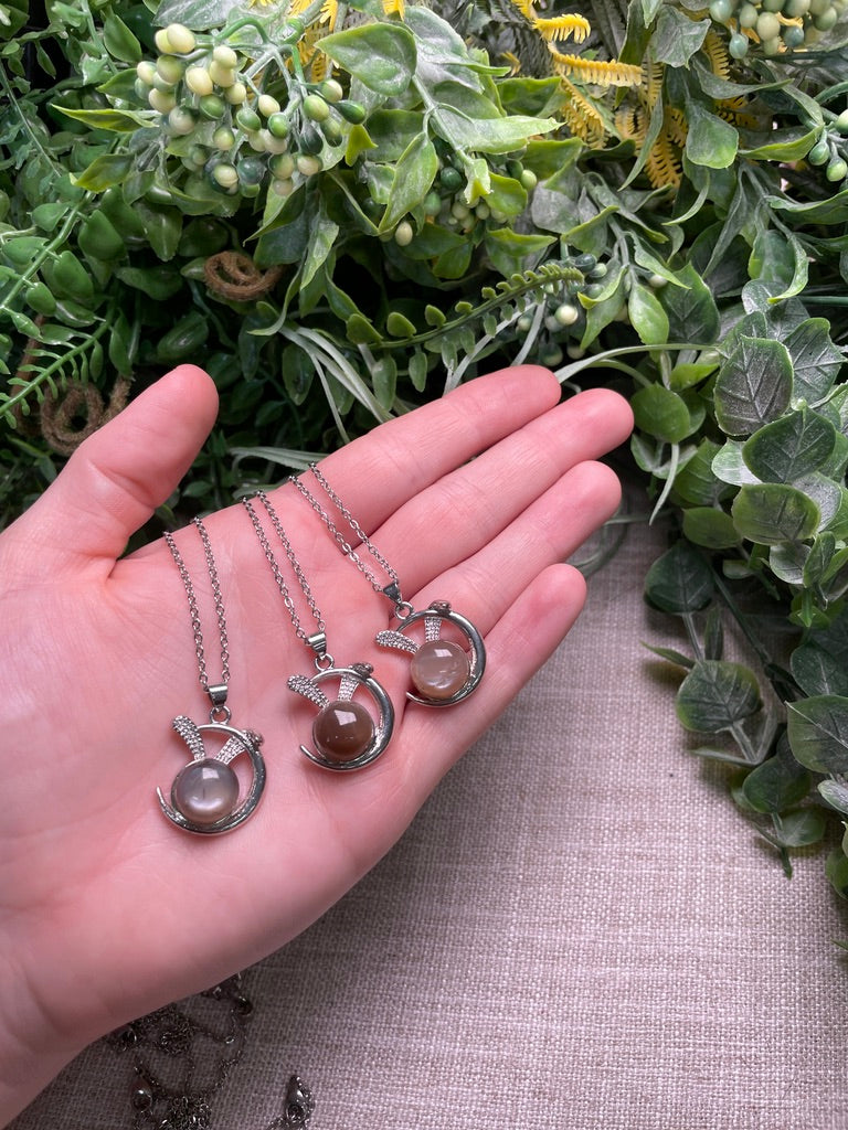 Peach Moonstone Necklace