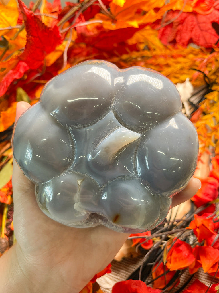 Druzy Agate Pumpkin/ Jack-O-Lantern