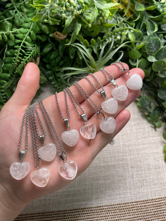 Clear Quartz Heart Necklace