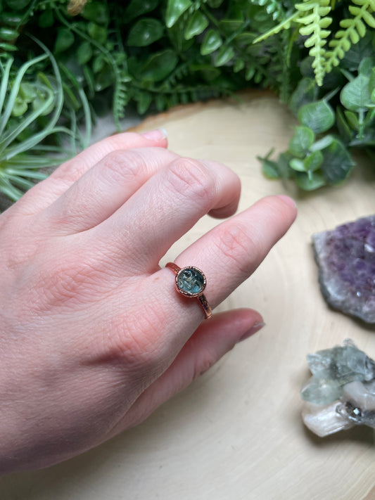 Aquamarine Goddess Ring Size 8