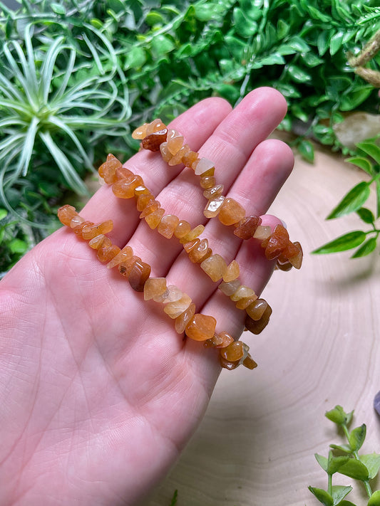Orange Aventurine Chip Bracelet