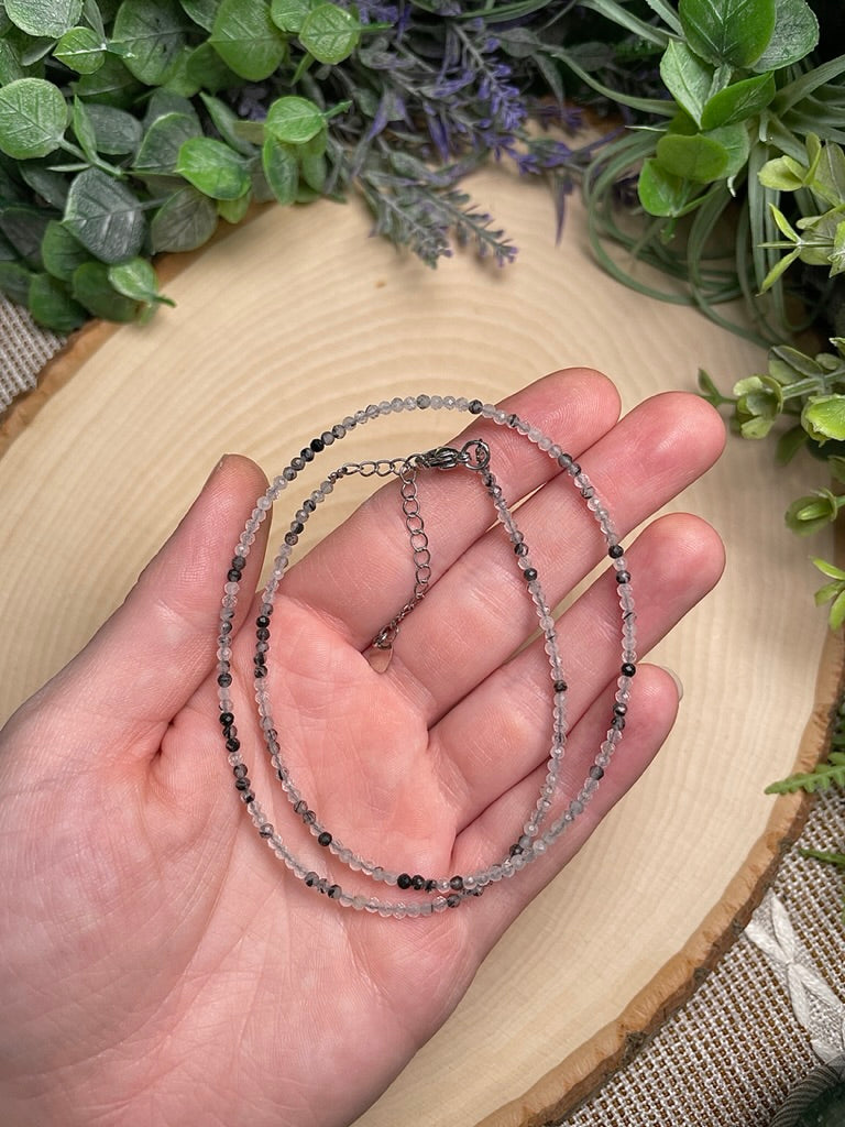 Crystal Beaded Choker Necklace