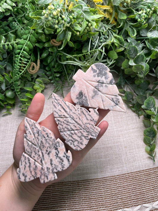 Pink Zebra Jasper Leaf