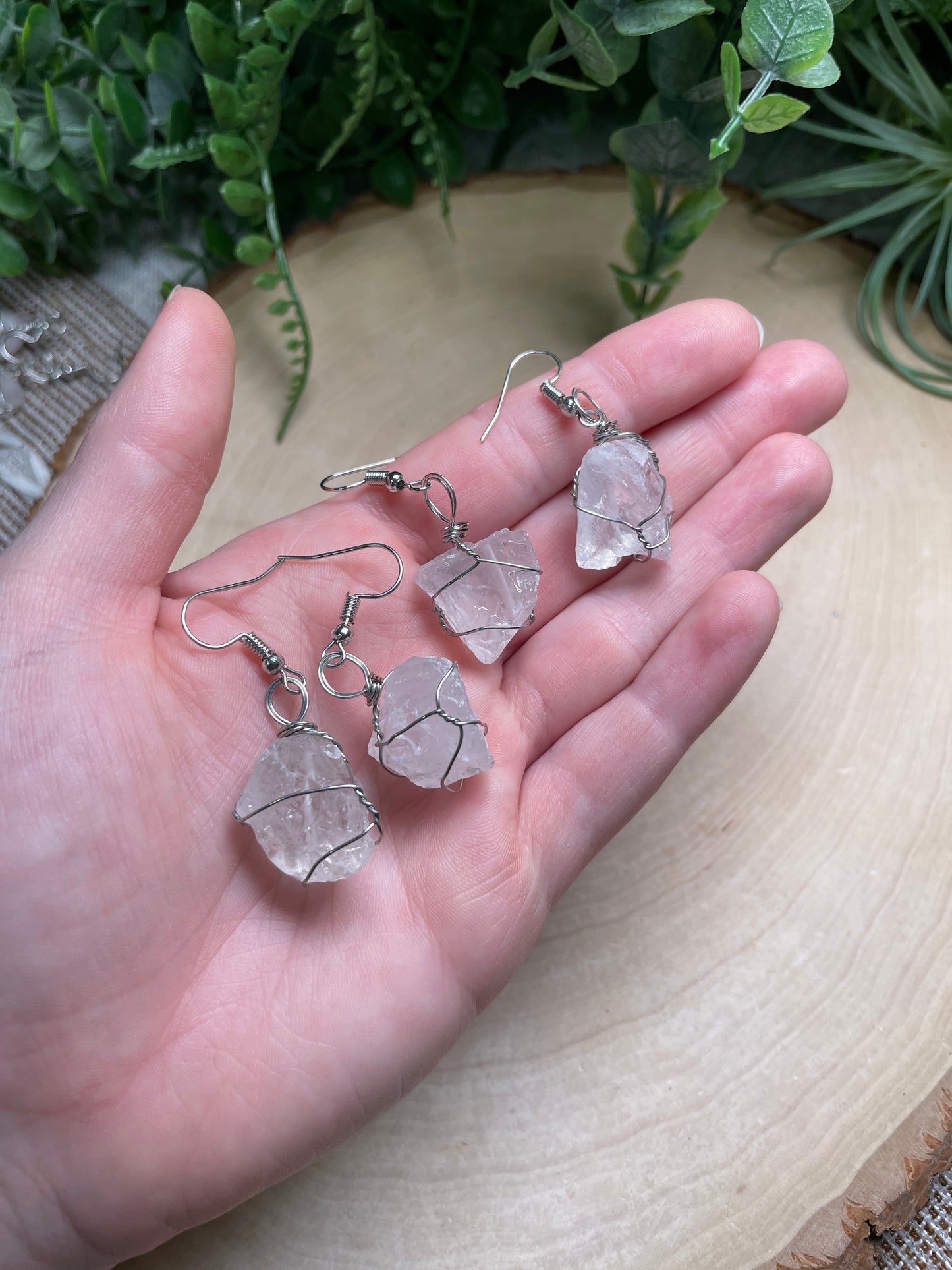 Wire Wrapped Crystal Earrings